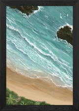 Listing image for Beach Drone Shot Framed Wall Art Poster Canvas Print Picture