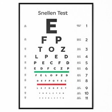Listing image for Snellen Eye Chart Optician Glasses Test Science Poster | A5-A1 | Wall Poster