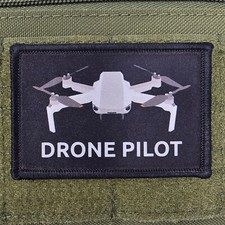 Listing image for Drone Pilot Patch Moral Tactical Military Air Force USA Flag Hook & Loop 3x2