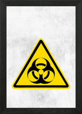 Listing image for Warning SIgn Framed Wall Art Poster Canvas Print Picture