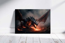 Listing image for DRAGON FIRE BREATHING POSTER FANTASY PRINT IMAGE COMIC CGI WALL ART A3 A4