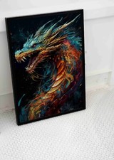 Listing image for DRAGON FIRE BREATHING POSTER COMIC ART FANTASY PRINT CGI SIZE A3 A4