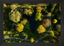 Listing image for Drone shot of a small park Framed Wall Art Poster Canvas Print Picture