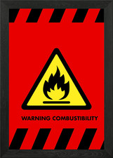 Listing image for Warning Sign Framed Wall Art Poster Canvas Print Picture