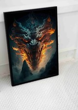 Listing image for DRAGON FIRE BREATHING POSTER COMIC ART FANTASY PRINT CGI SIZE- A3 A4