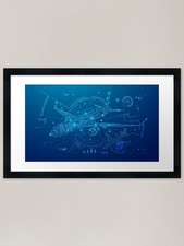 Listing image for digital twin or aviation technology Framed Wall Art Poster Canvas Print Picture