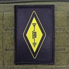 Listing image for Ham Radio Patch Amature Moral Tactical Military Army USA Flag Hook & Loop