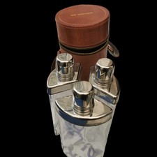 Listing image for Rare AIR Europe Leather travel hip flask trio aviation Memorabilia 1980s Vintage