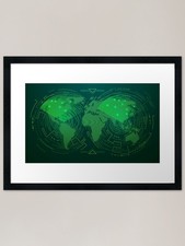 Listing image for military technology radar interface Framed Wall Art Poster Canvas Print Picture