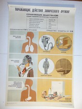 Listing image for Big Original Chemical Weapon war Poster Warfare Soviet Civil defense wall art